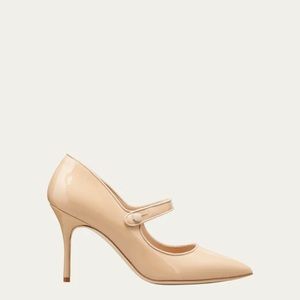 Manolo Blahnik Beige Mary Jane Heels